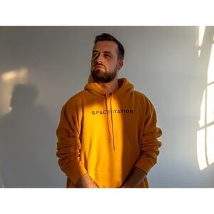 Spacestation Gaming Hoodie XL Mustard Yellow Heavyweight 320gsm Embroidered Logo